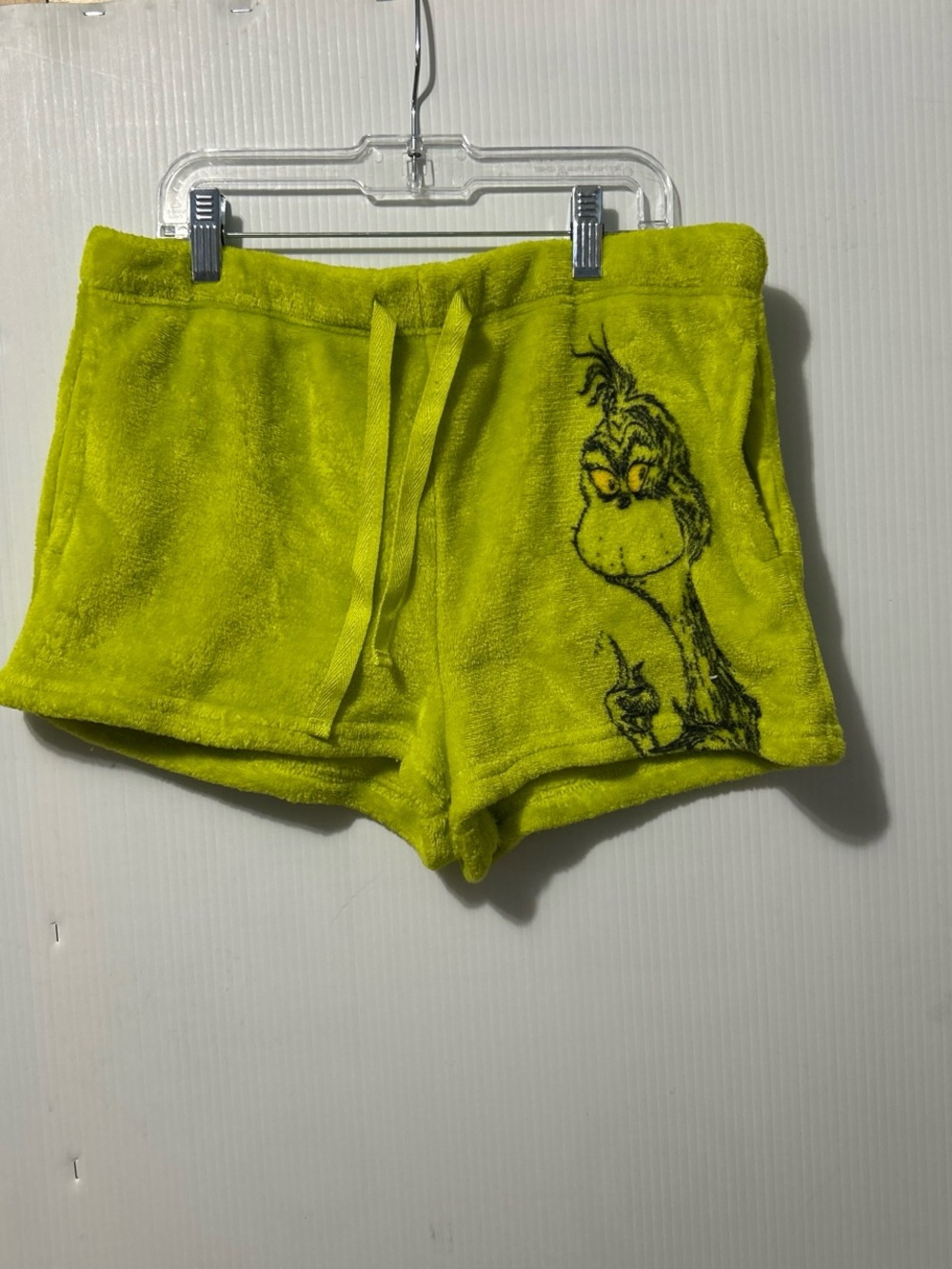 Plush Lime Green Grinch Lounge Shorts - Women's Cozy Sleepwear